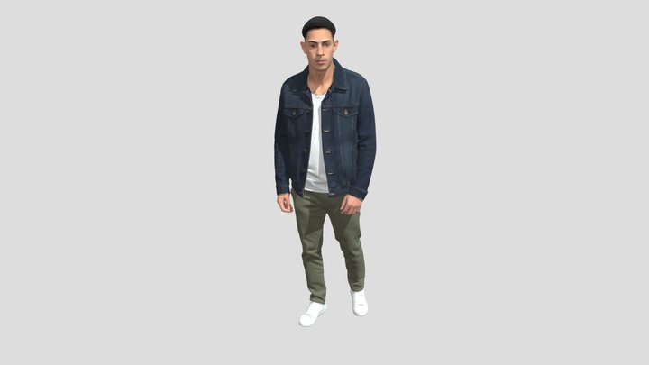 Casual Denim Ensemble – Kostenloses 3D-Modell STL