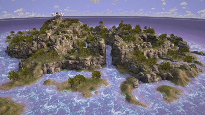 Forest Island 3D Model