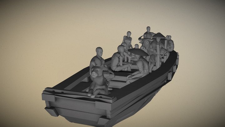划船爷爷 3D Model