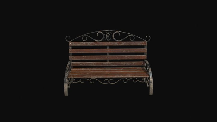 old bench in the park 3D Model