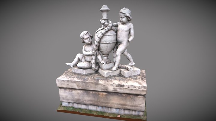 Niños con jarrón de Atocha en Madrid 3D Model