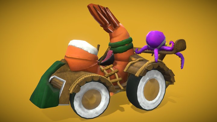 Shrimp Kart - Stylized Game Model 3D Model