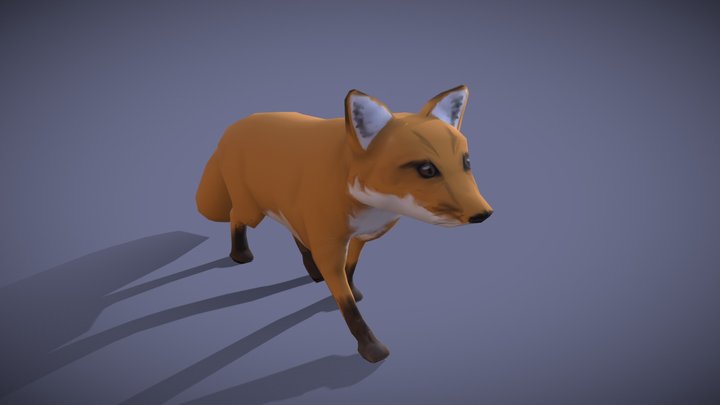 Stylized Animated Fox 3D Model