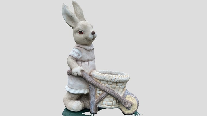 Rabbit with wheelbarrow 3D Model