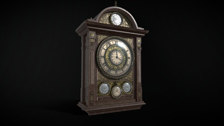 Old wall clock 3D Model