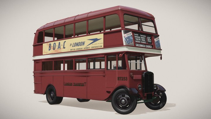 London Bus double-decker (AEC Look-alike) 3D Model