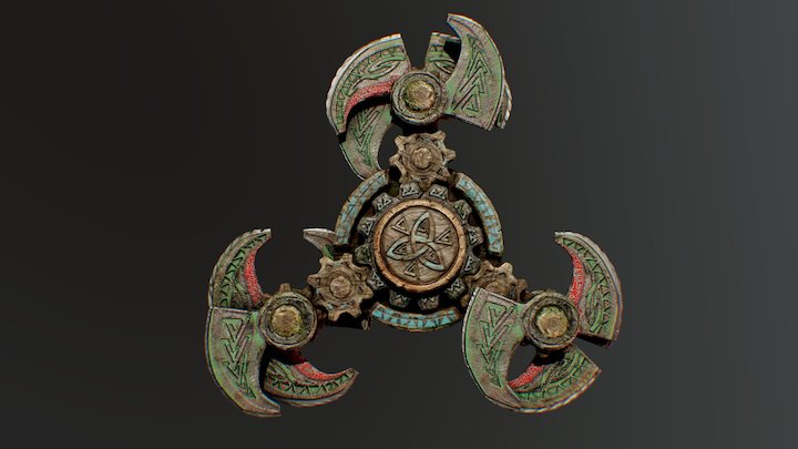 Viking Fidget Spinner 3D Model