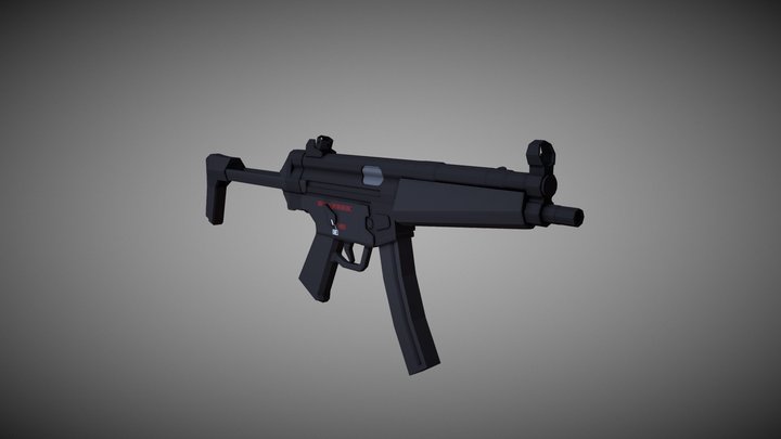 Low poly MP5A3 3D Model