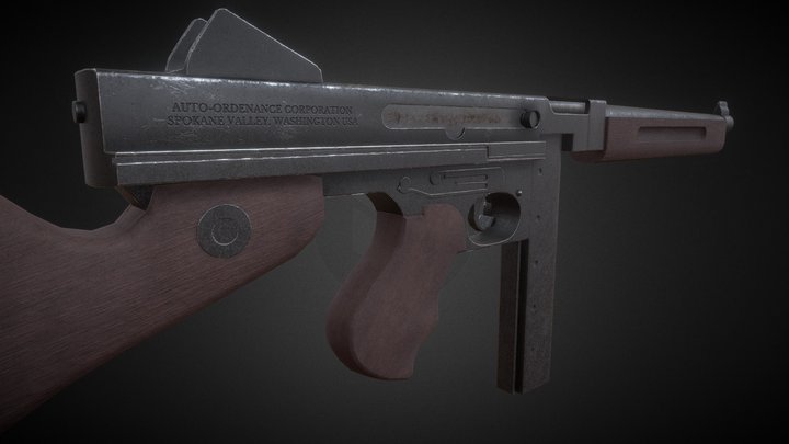 Thompson (American Submachine Gun) 3D Model