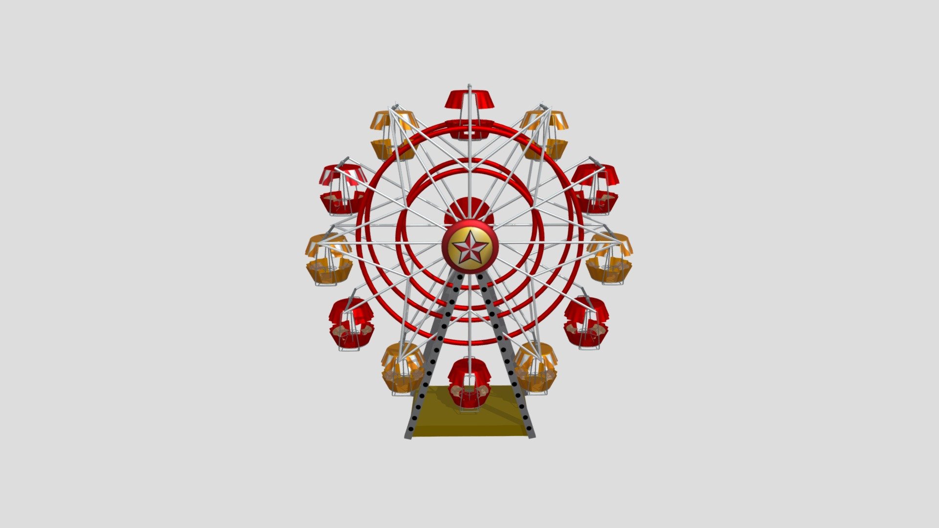 Amusement Land Ferris Wheelv2 Color Materials UV