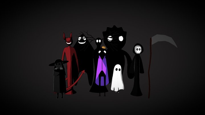 Halloween monsters 3D Model