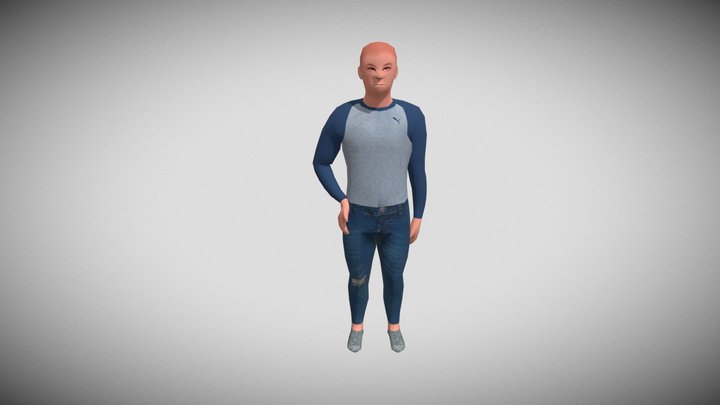 Homem de Meia Idle 3D Model