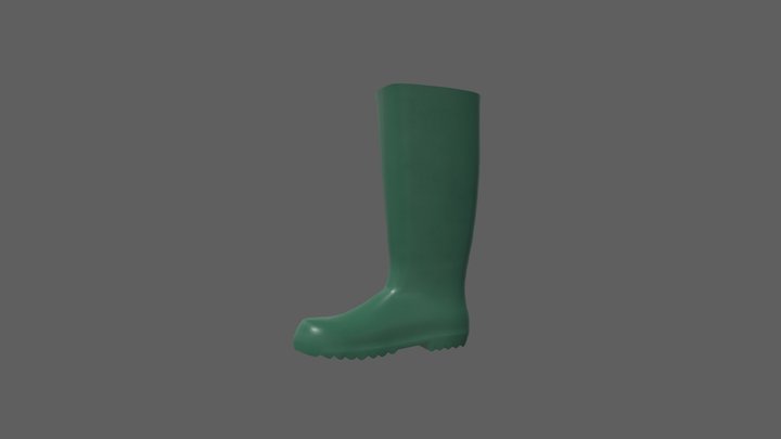 Rubber boot shoes low poly 3D Model