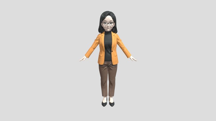 Professional Attire Anime Character 3D Model