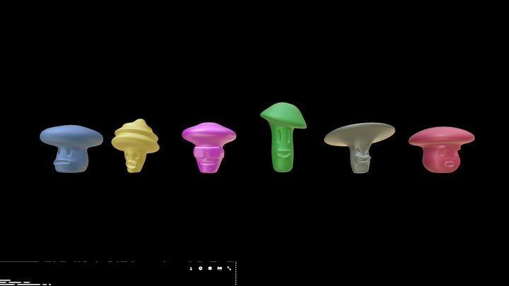 mood mushrooms 3D Model