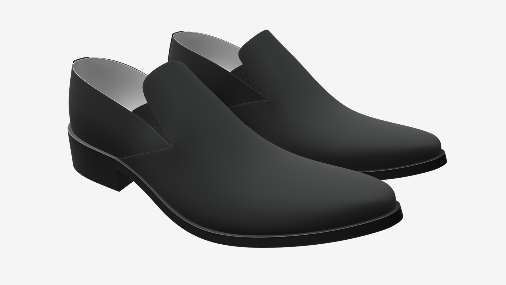3D model Mens classic shoes 05 - This is a 3D model of the Mens classic shoes 05. The 3D model is about a black hat with a white background.