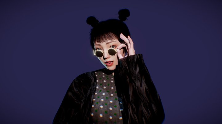 Shang Hai Style Lady in glasses 3D Model
