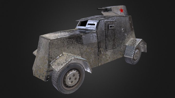 Armored car UNL-35, Low poly, PBR 3D Model