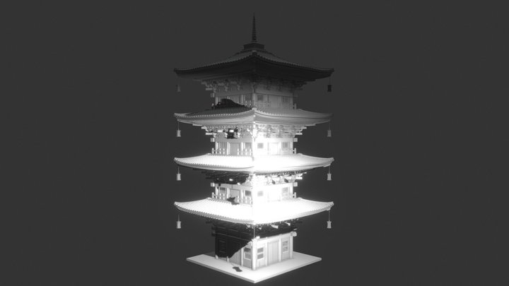 Templo Japonês 3D Model
