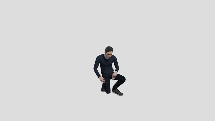 Kneeling Pointing 3D Model