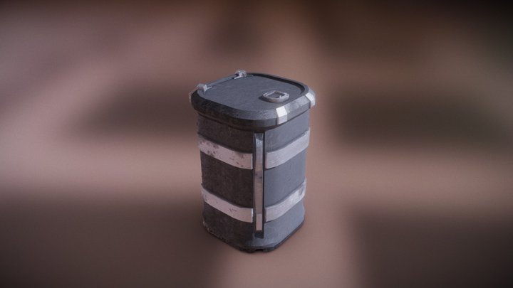 PBR Sci-Fi Barrel 3D Model