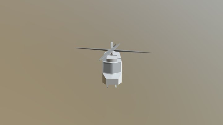 LowPoly Helicopter 3D Model