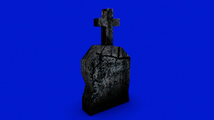 Low Poly PS1 Tombstone 3D Model