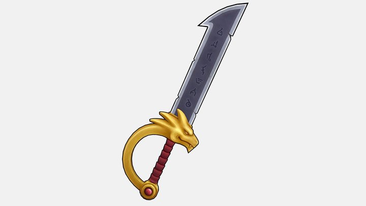 Stylized Dragon Sword 3D Model