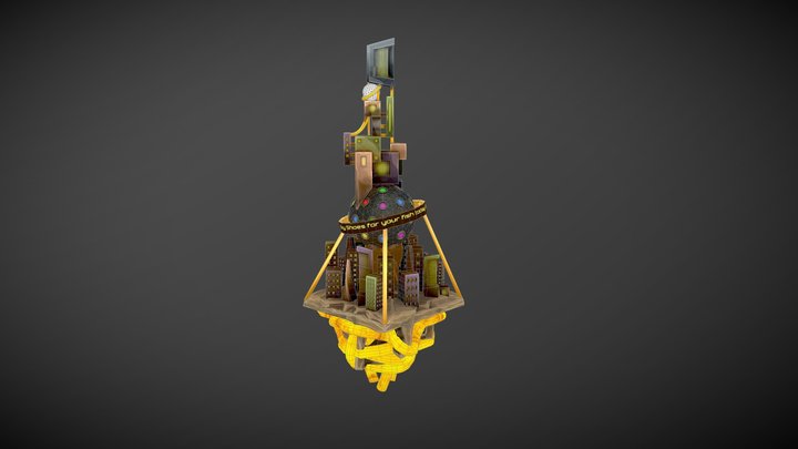 The Tower Town 3D Model