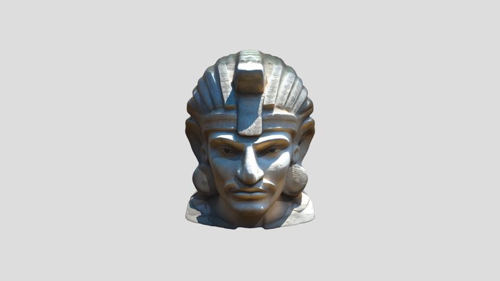 Face statue of god Kukulcan 3D Model