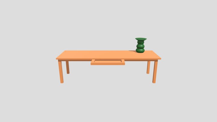 Woche 2 Tisch+ Vase 3D Model