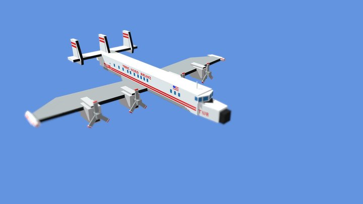 Voxel Lockheed L1049 constellation TWA 3D Model