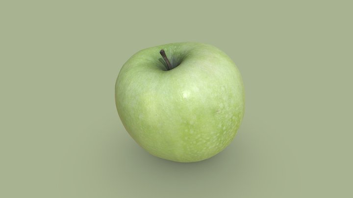 Tasty Green Apple 3D Model