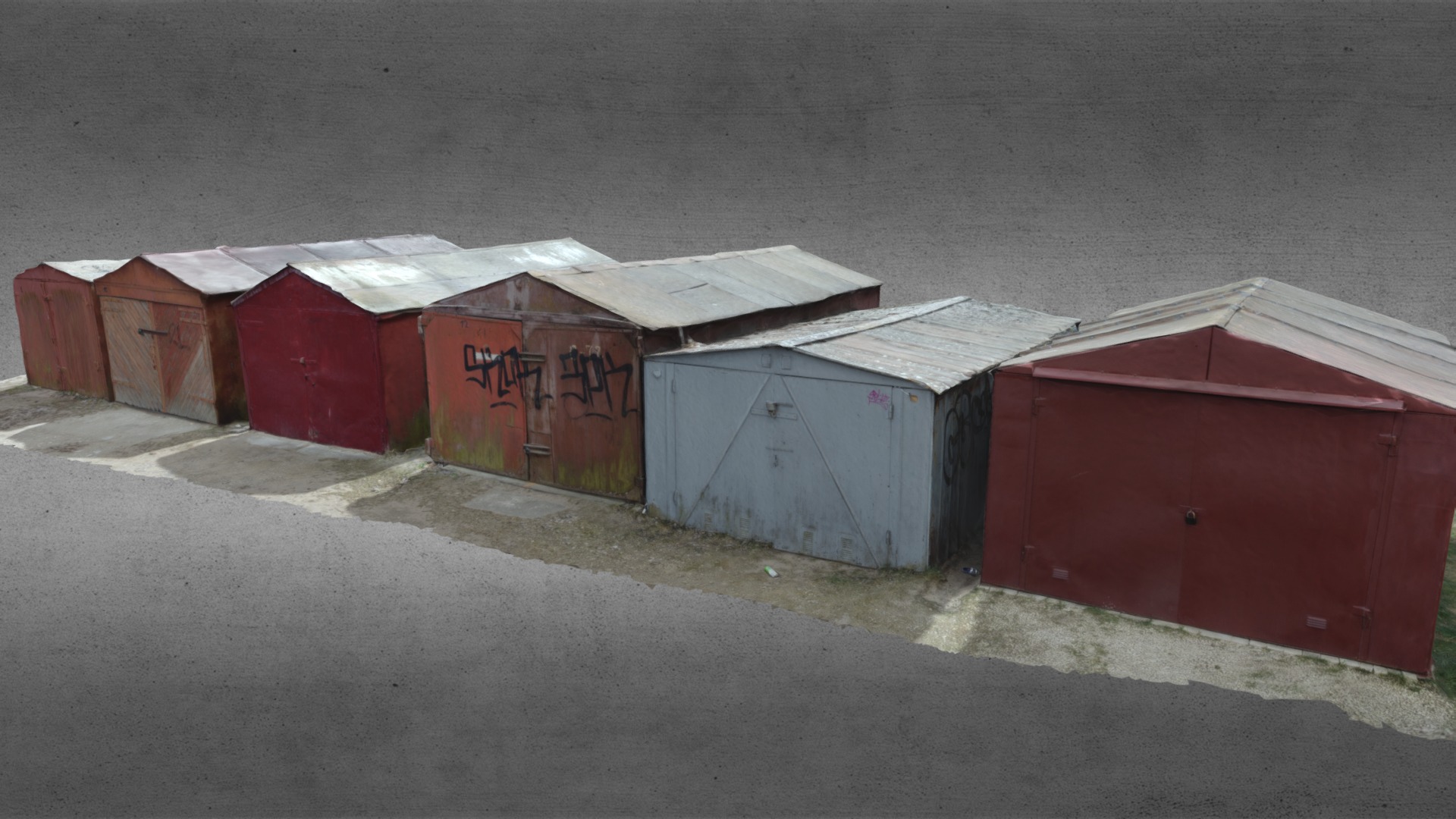 3D model Rusted Metal Garages
