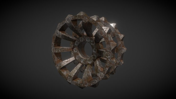 Tiger tank forward drive wheel 3D Model