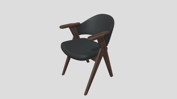 Стул из массива дерева с подлокотниками – Free 3D Model STL