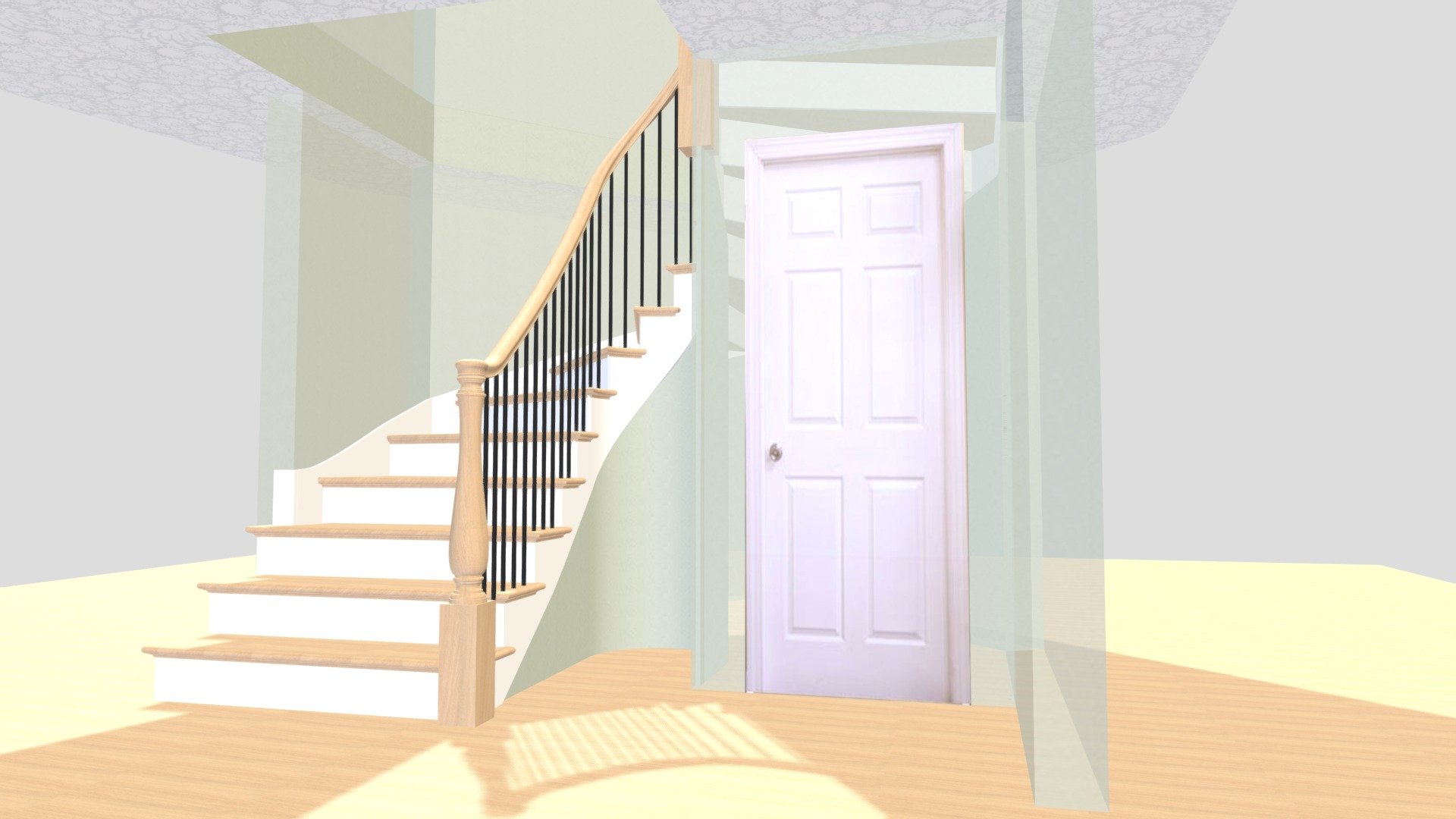 Wreath Stair with follow wall - 3D model by 3D Software for Stair ...