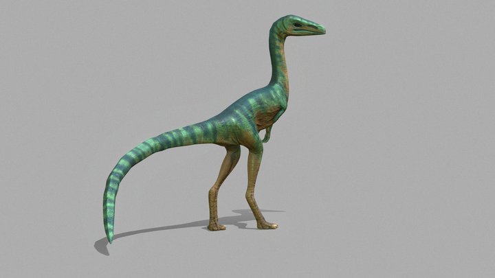 Compsognathus Dinosaur Run Pose 3D Model 3D Model $139 - .3ds .c4d .fbx .ma  .obj .max - Free3D