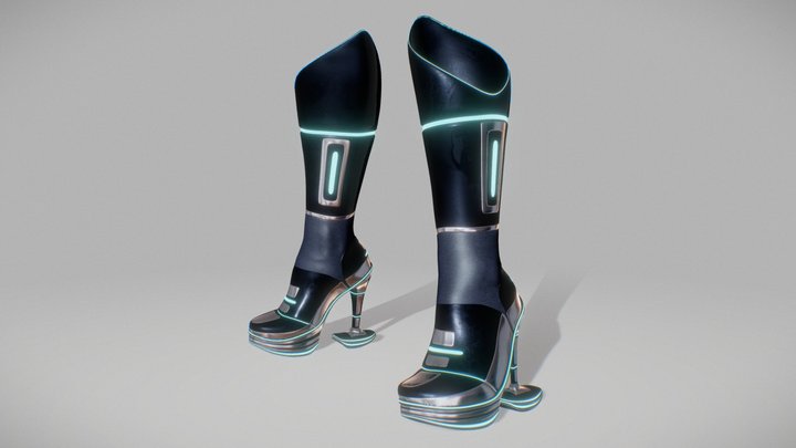 Female Boots Sci-Fi High Tech 3D Model