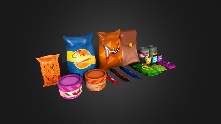 Stylized Junk Food Pack 3D Model