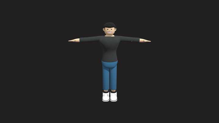 A Basic Low-Poly Male Character 3D Model