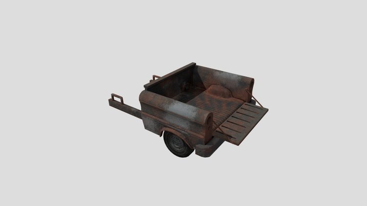 Fallout 2 brahmin cart 3D Model