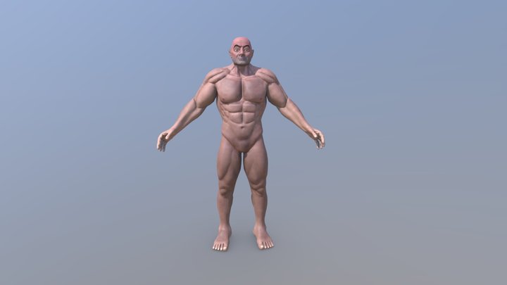 Rowan Atkinson Bodybuilder 3D Model
