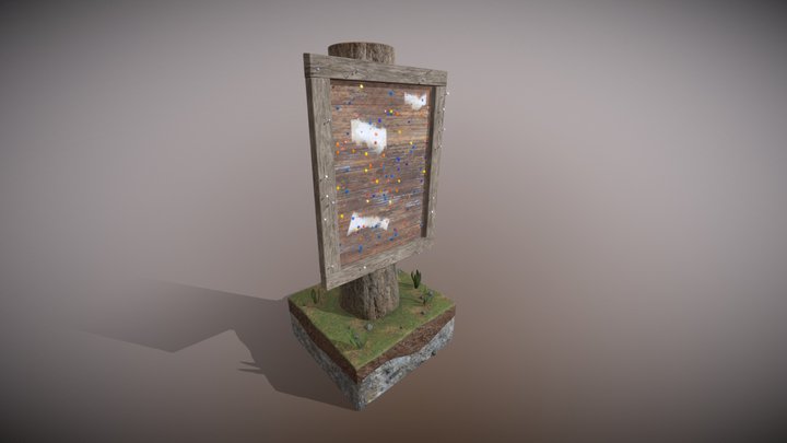 Tree Notification Board 3D Model
