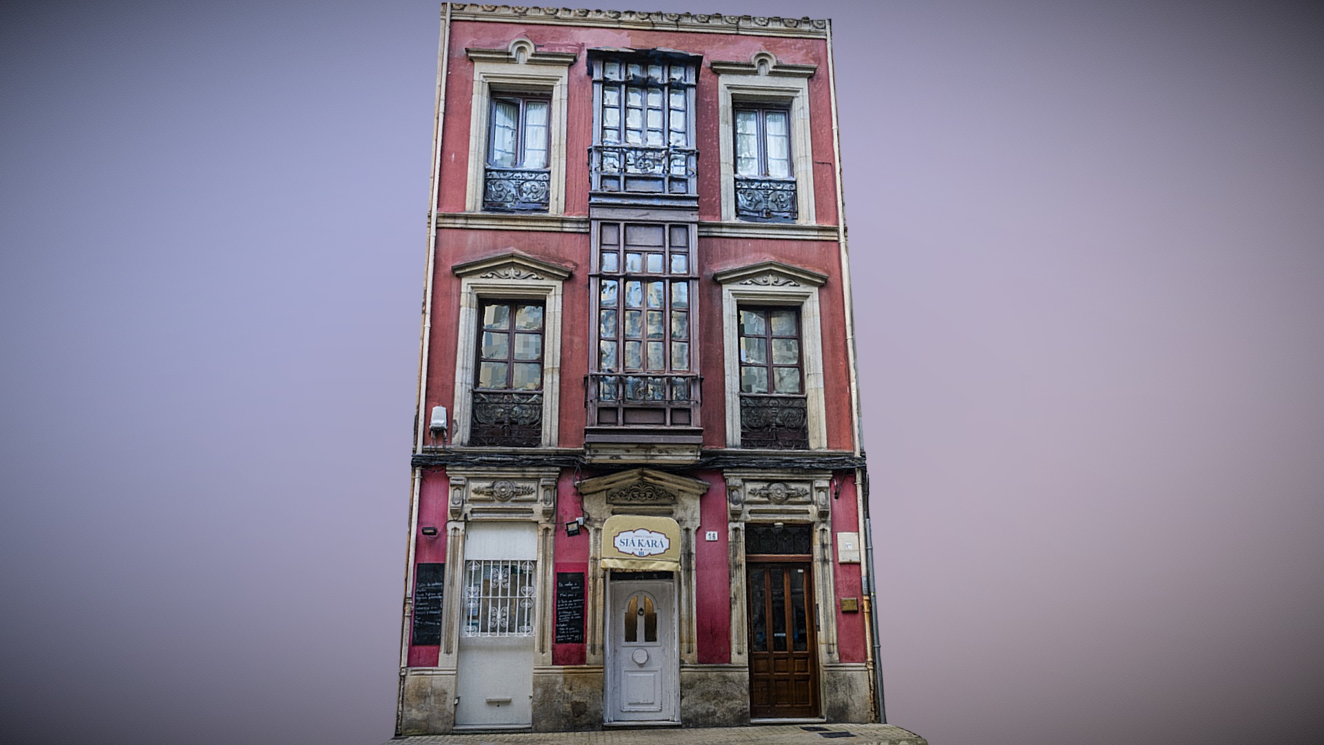 3D model Neoclassical facade photogrammetry scan - This is a 3D model of the Neoclassical facade photogrammetry scan. The 3D model is about a pink and white building.