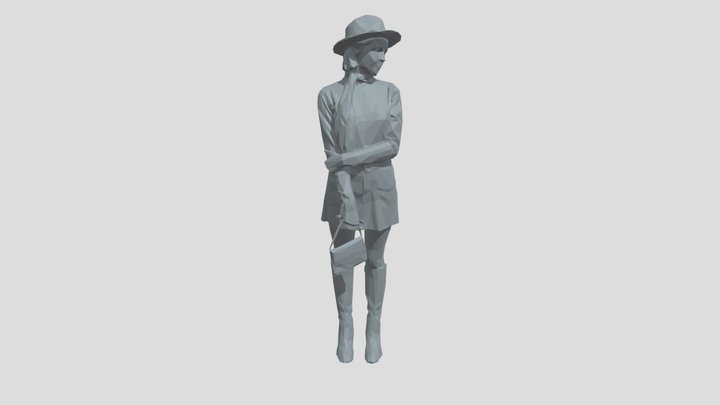 Lowpoly Female Standing – Modèle 3D gratuit STL