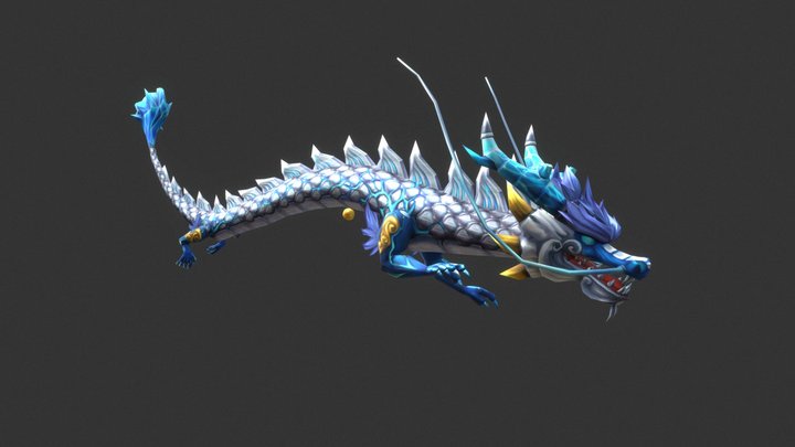 Chinese Silver Dragon 3D Model
