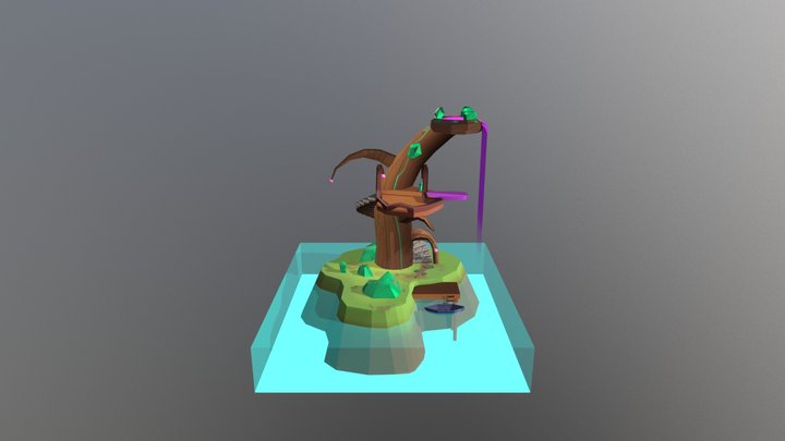 Magical Tree Low Poly 3D Model