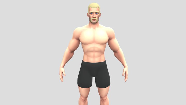 Cartoon Basemesh Male Character- Rigged 3D Model