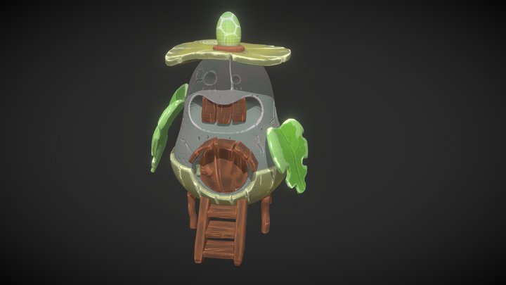 Stylized Leaf DoDo House 3D Model
